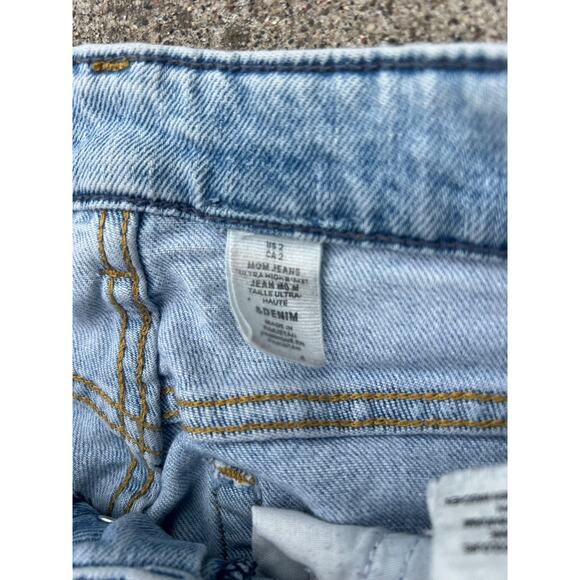 & Denim H&M Pants Women Size 2 Blue Denim Ultra High Waist Mom Jeans Button Fly - Picture 4 of 7